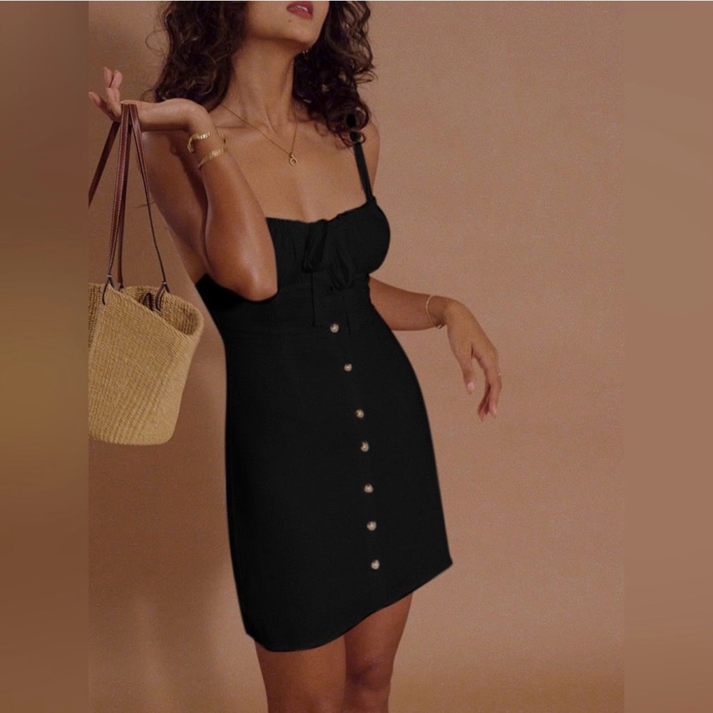 Commense Black Silver Bustier Mini Dress
